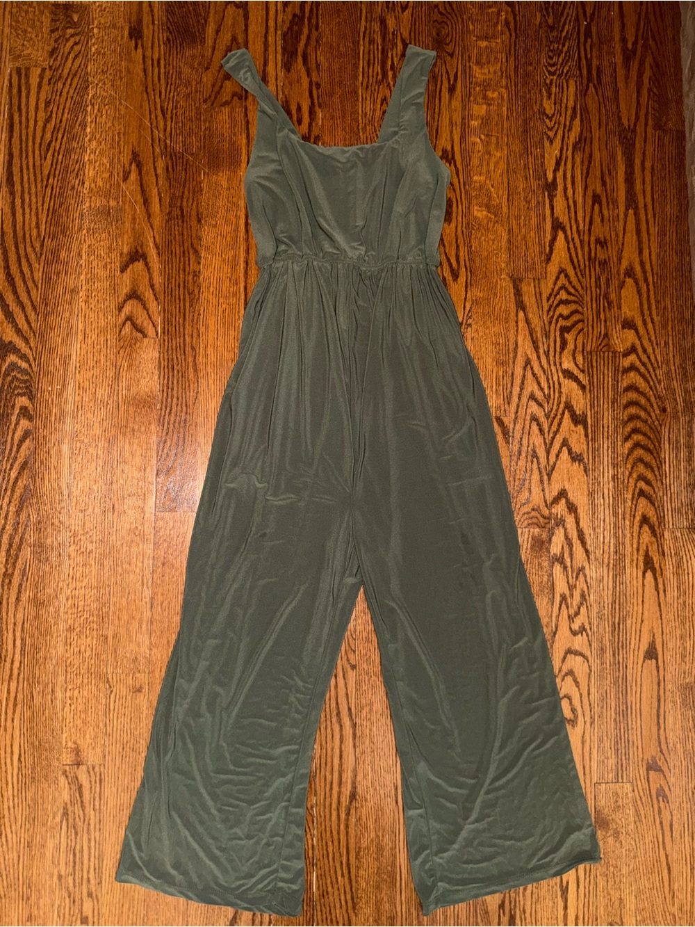 Gilli Olive Green Sleeveless Wide-Leg Jumpsuit